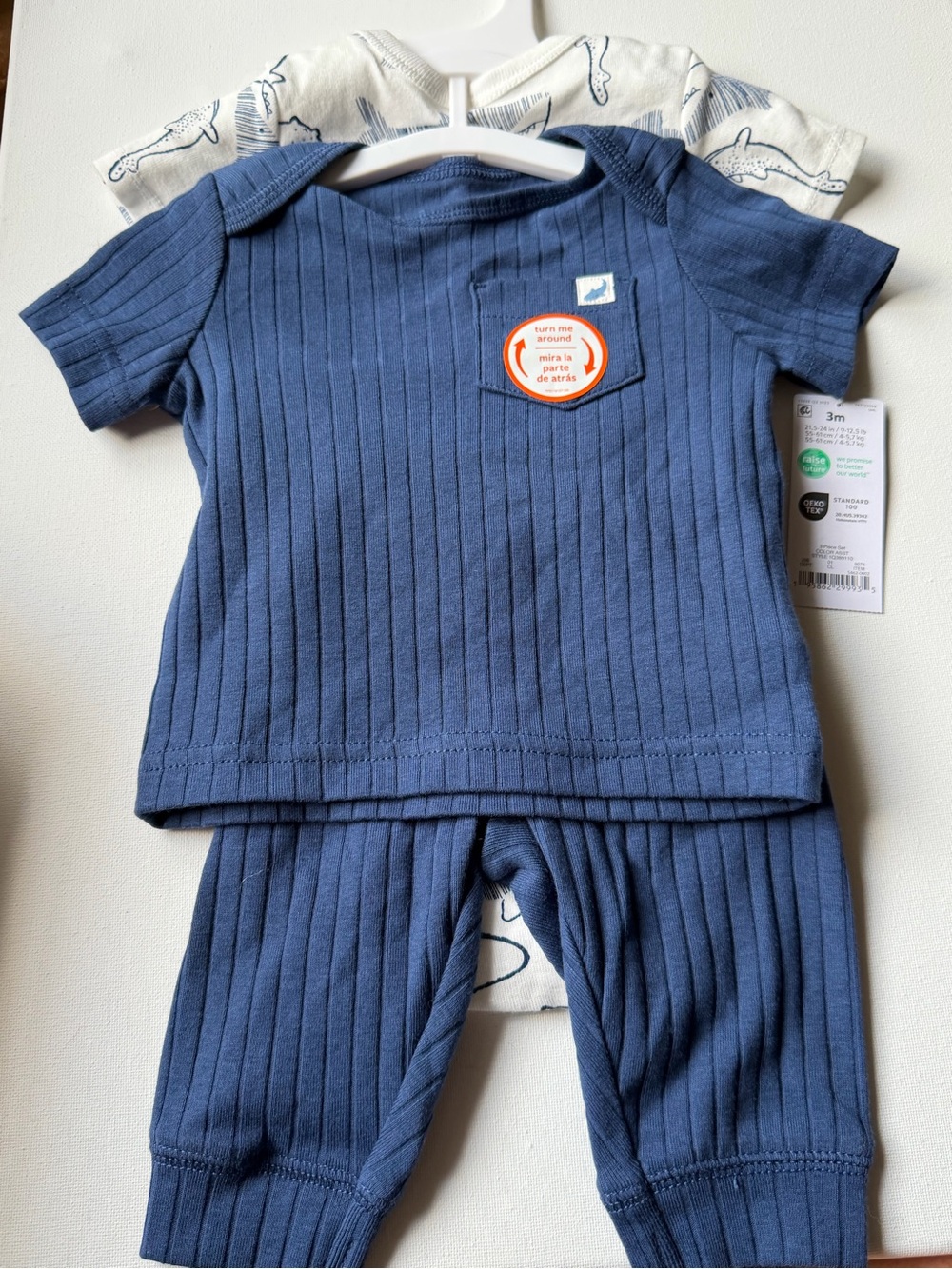 Carter’s Just One You 3 Piece Shark Outfit Set 3M NWT Blue